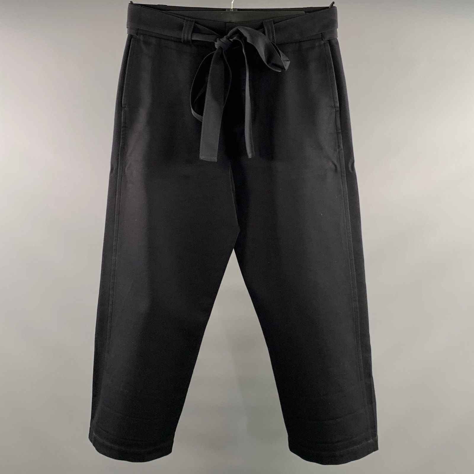 Tomorrowland Size 34 Navy Cotton Blend Relaxed Fit Casual Pants
